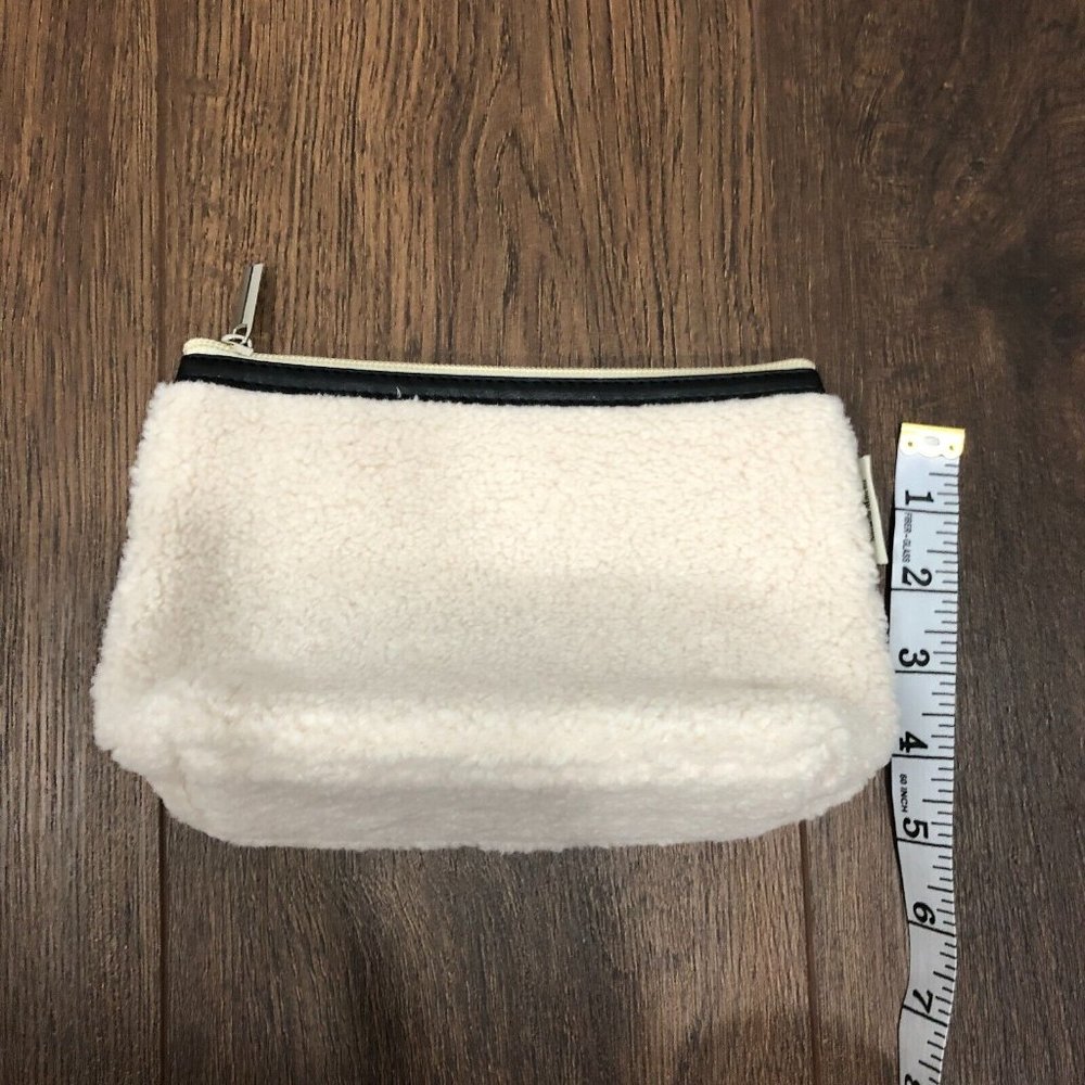 Neiman Marcus White Sherpa Shearling Tote Bag Faux Fur w/ Matching Small Bag - Picture 5 of 14